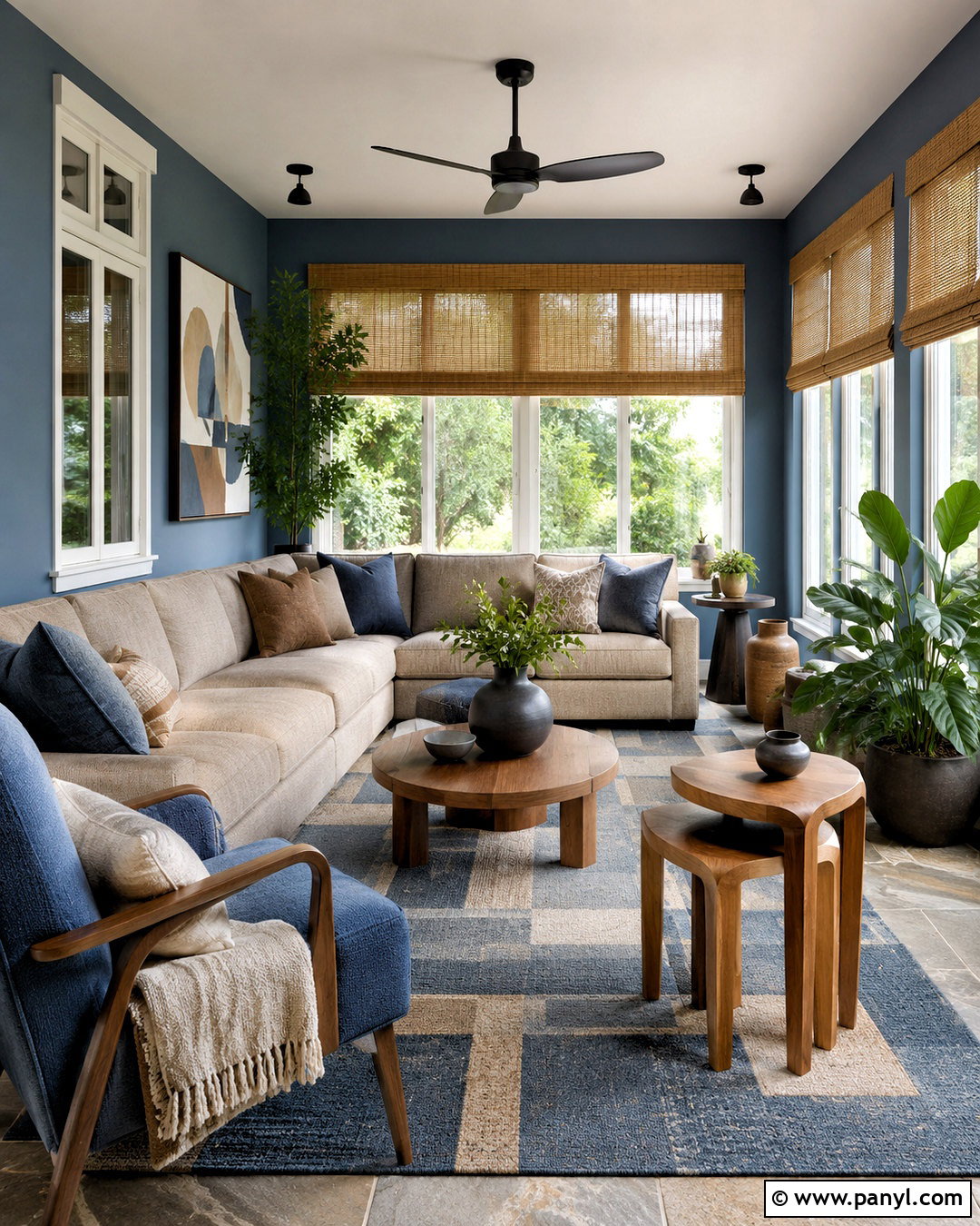 Blue And Tan Sunroom - 20 blue sunroom ideas