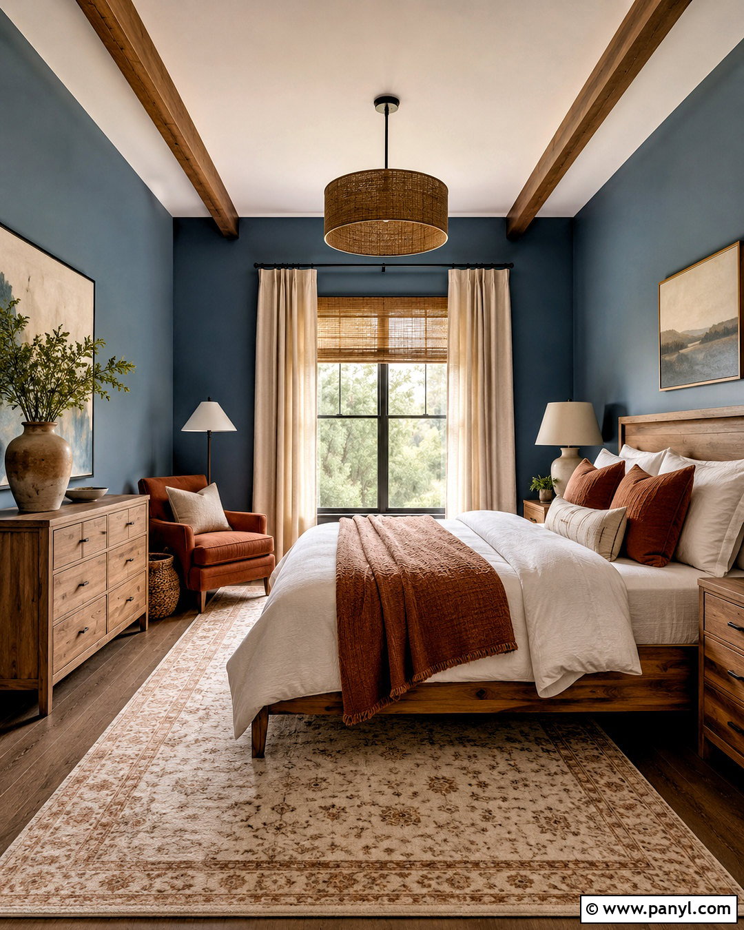 Blue And Terracotta Bedroom - 20 blue color bedroom ideas