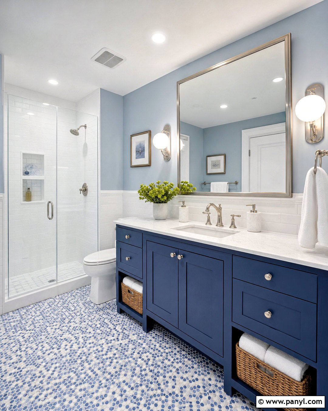 Blue And White Bathroom - 20 blue color room ideas
