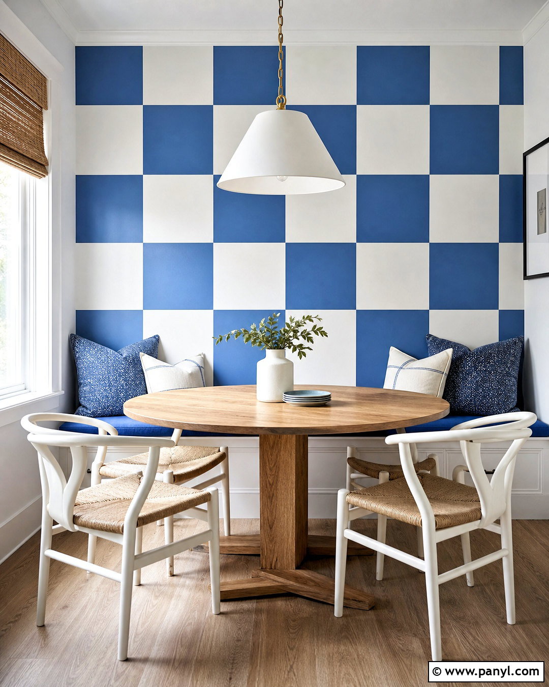 Blue And White Checkerboard Wall - 20 blue wall painting ideas