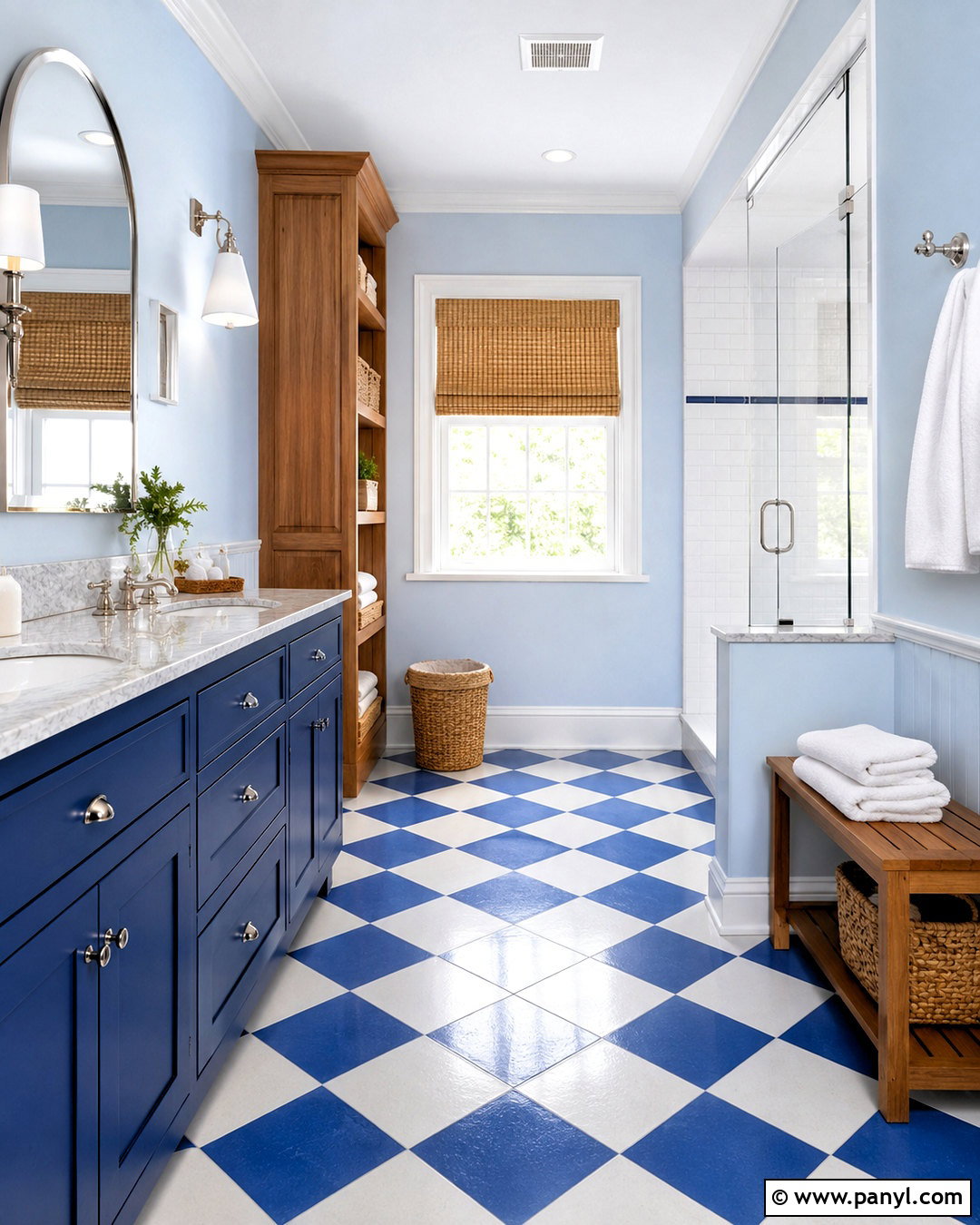 Blue And White Checkered Bathroom - 20 checkered design ideas