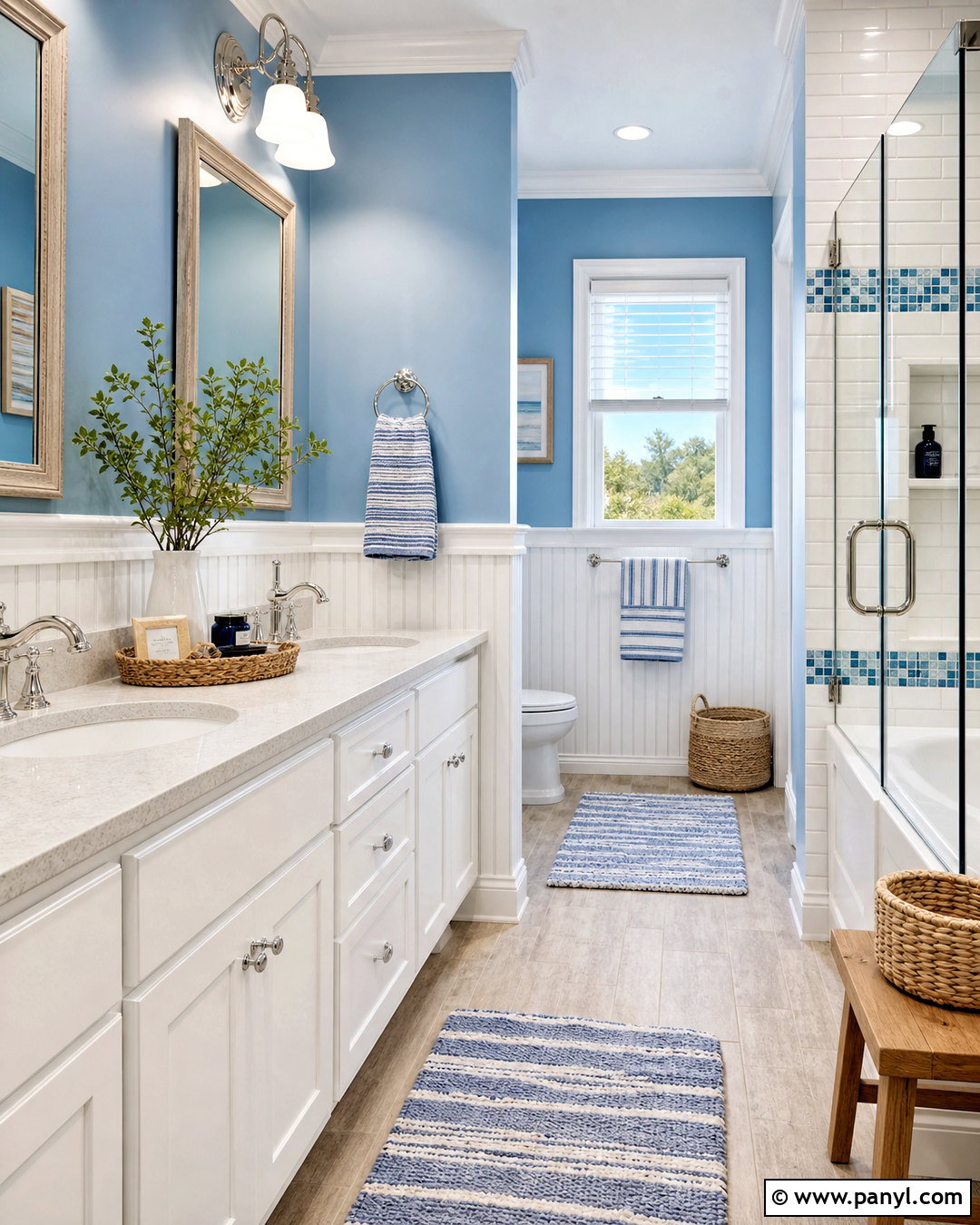 Blue And White Coastal Bathroom - 20 bathroom remodel blue ideas