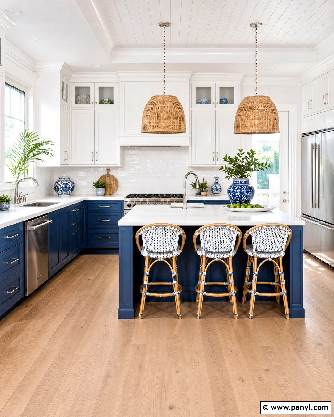 Blue And White Coastal Kitchen - 20 blue kitchen designs