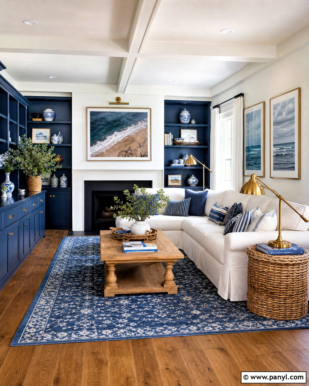 Blue And White Coastal Living Room - 20 beach interior design coastal style ideas