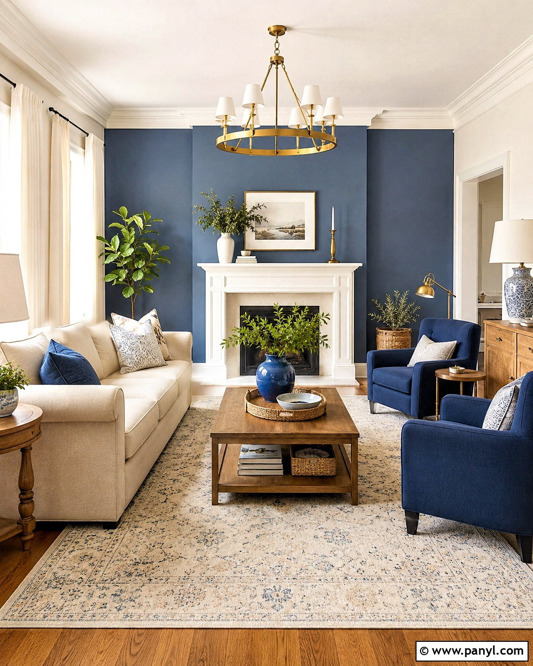 Blue And White Drawing Room - 20 drawing room colour combinations