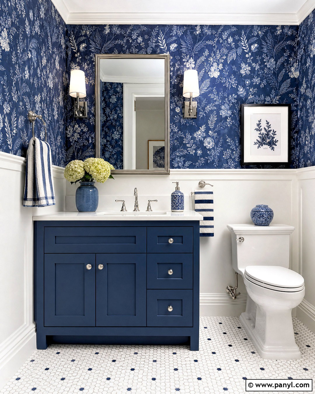 Blue And White Half Bathroom - 20 half bathroom design ideas