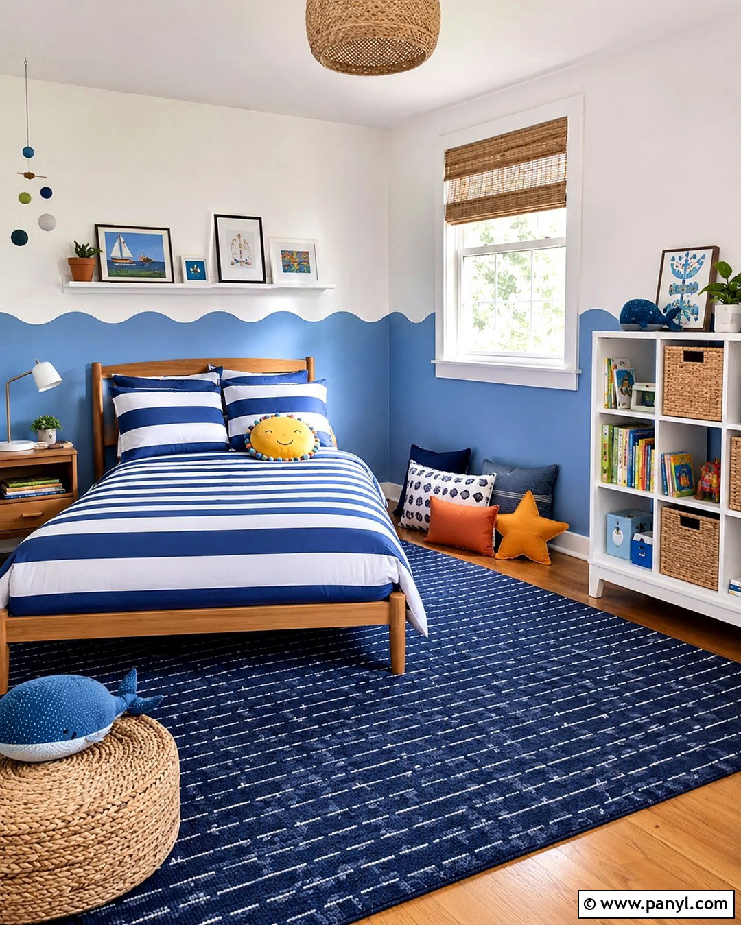 Blue And White Kids Bedroom - 20 Rooms With Two Color Walls