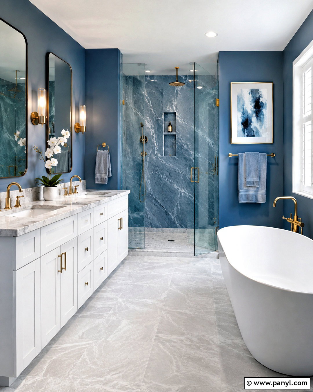 Blue And White Marble Bathroom - 20 modern blue bathroom ideas