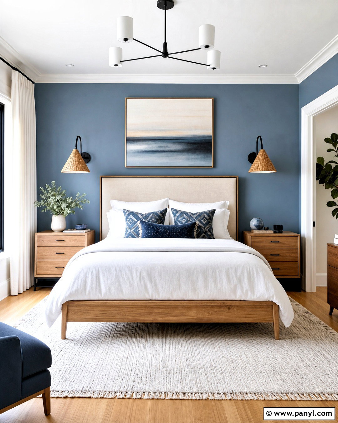 Blue And White Modern Bedroom - 20 blue room design ideas