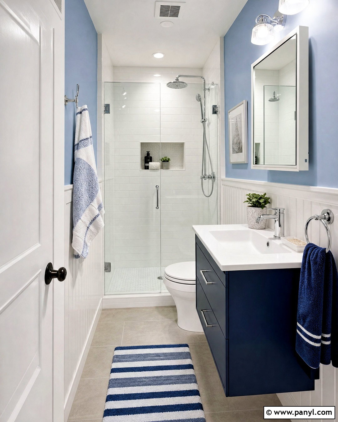 20 White and Blue Bathroom Ideas for a Calm Coastal Look