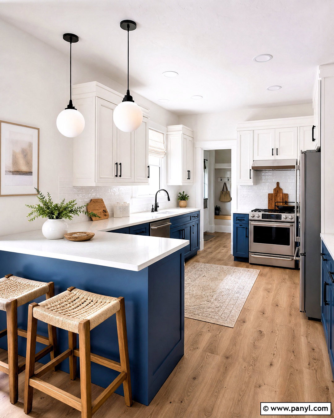 Blue And White Two-Tone Kitchen - 20 small blue kitchen ideas