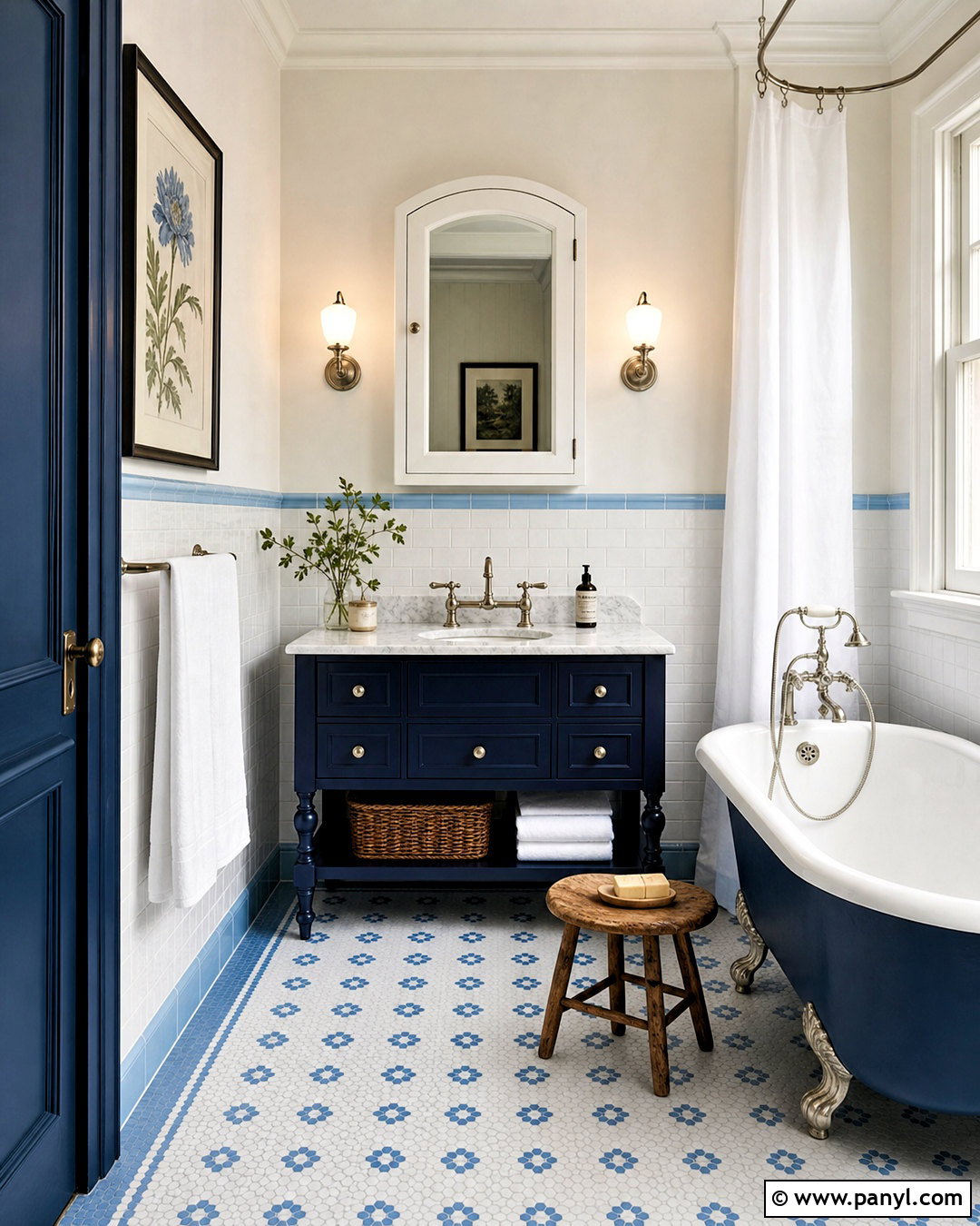 Blue And White Vintage Bathroom - 20 white and blue bathroom ideas