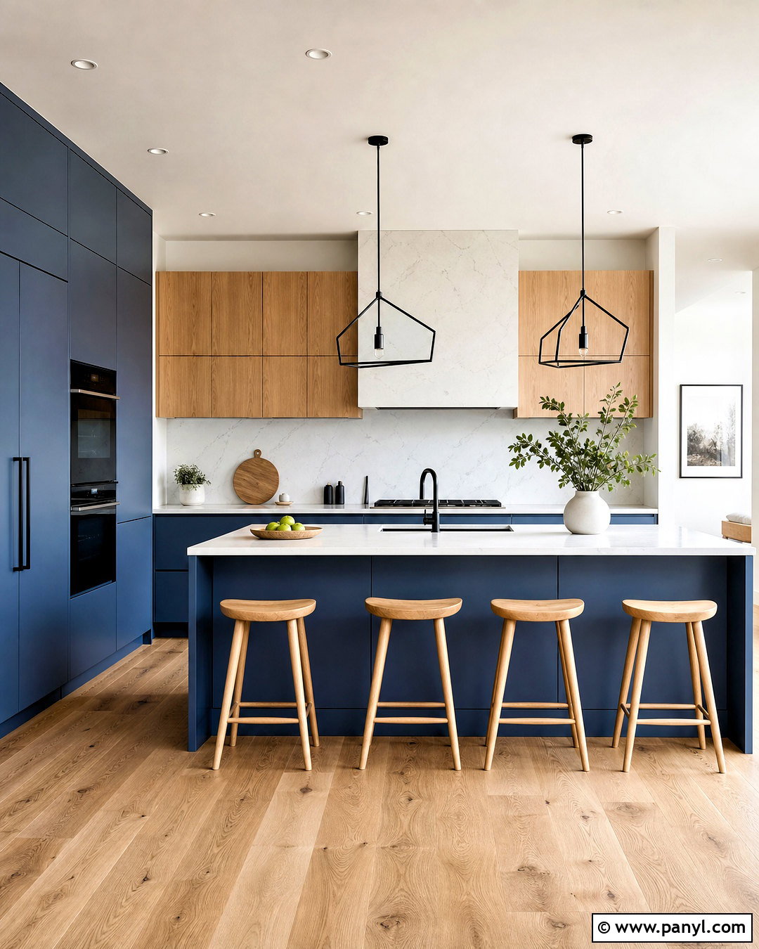 Blue And Wood Modern Kitchen - 20 kitchen with blue accents