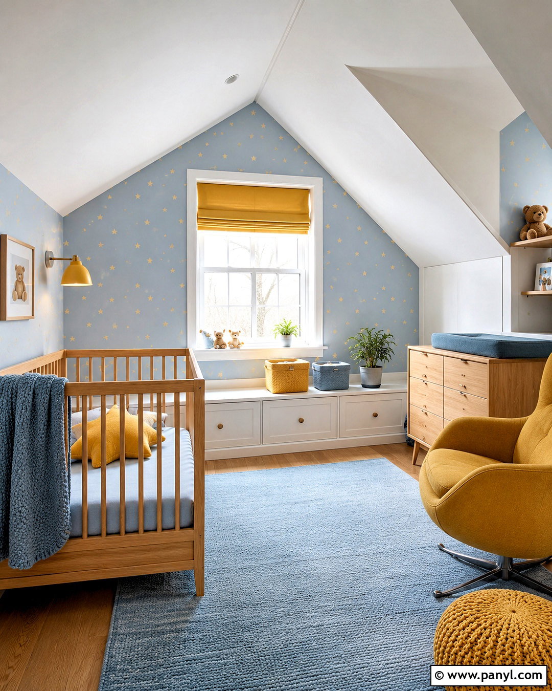 Blue And Yellow Attic Nursery - 20 blue and yellow nursery ideas