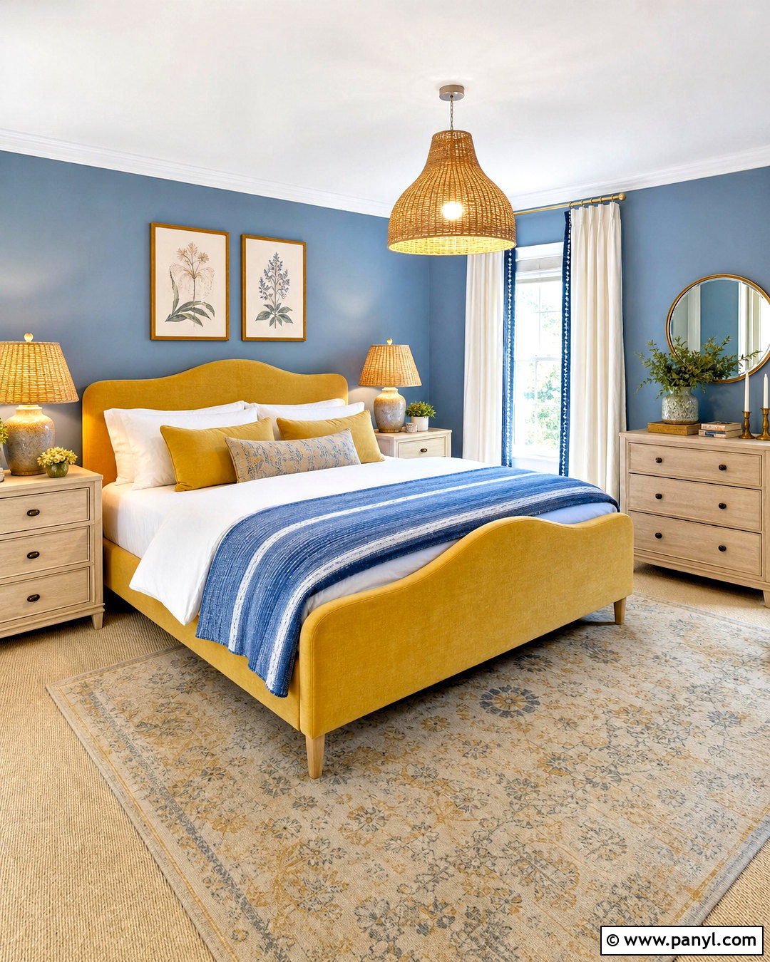 Blue And Yellow Bedroom - 20 yellow bedroom aesthetic ideas