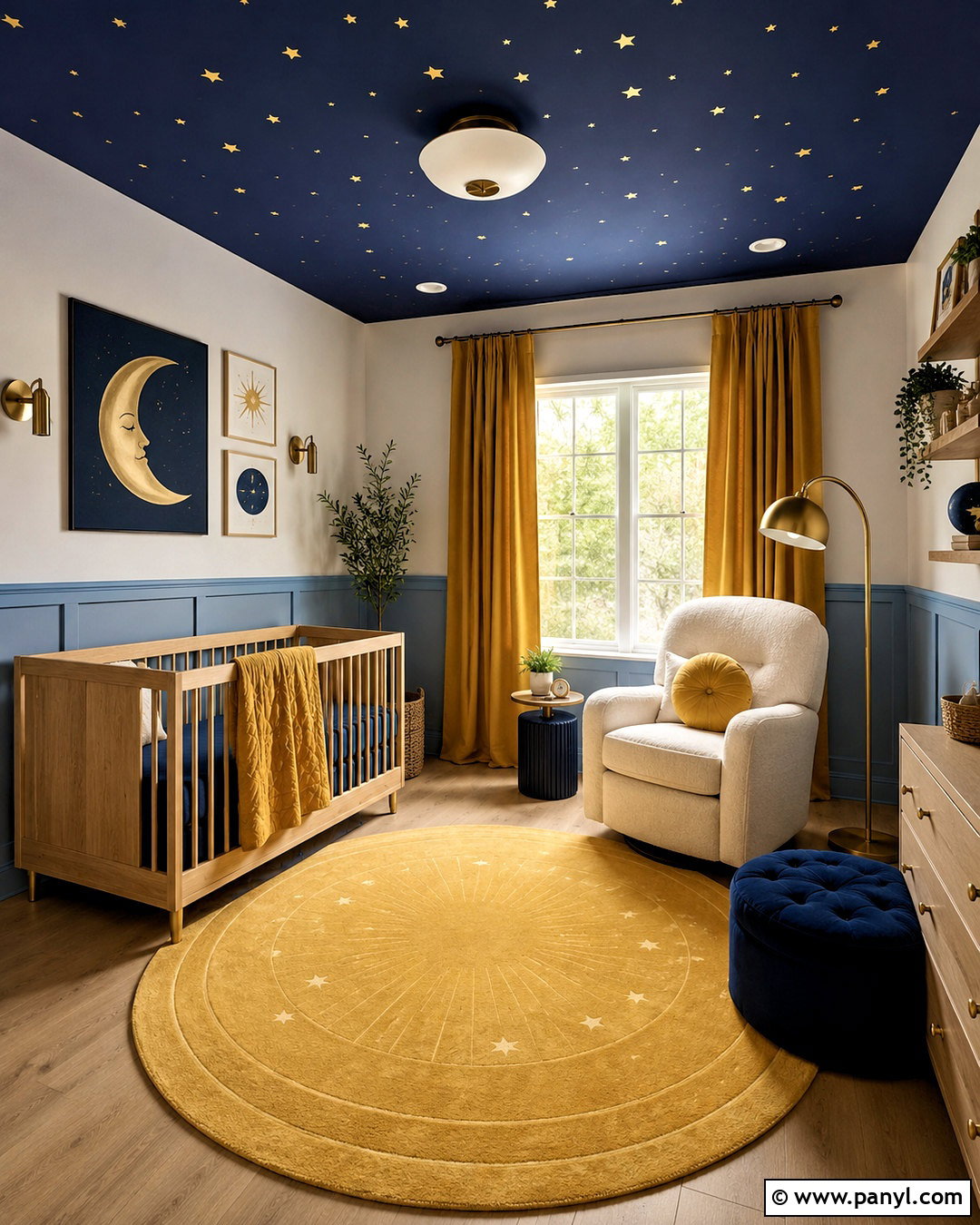 Blue And Yellow Celestial Nursery - 20 blue and yellow nursery ideas