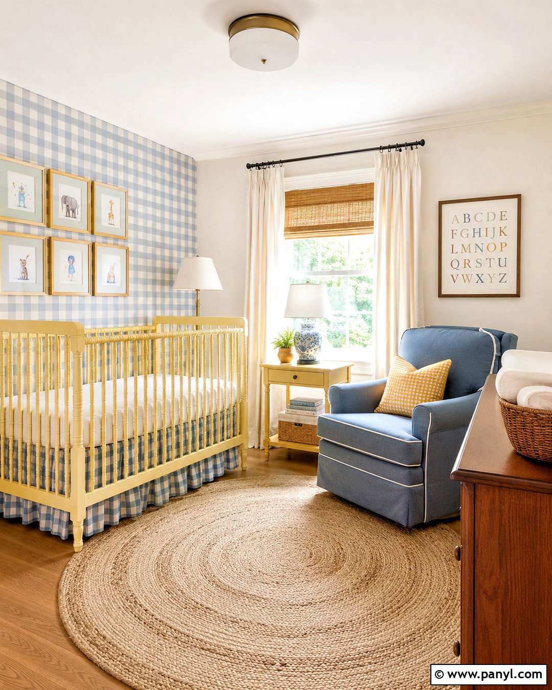 Blue And Yellow Gingham Nursery - 20 blue and yellow nursery ideas