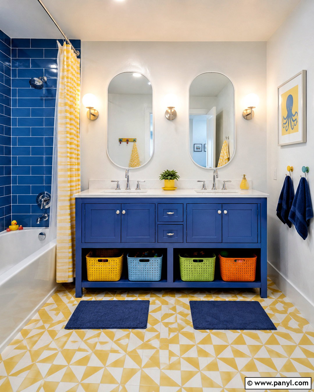 Blue And Yellow Kids Bathroom - 20 blue and yellow bathroom ideas
