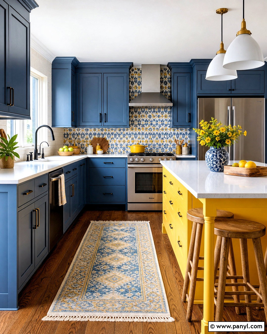Blue And Yellow Kitchen - 20 pop of color kitchen ideas