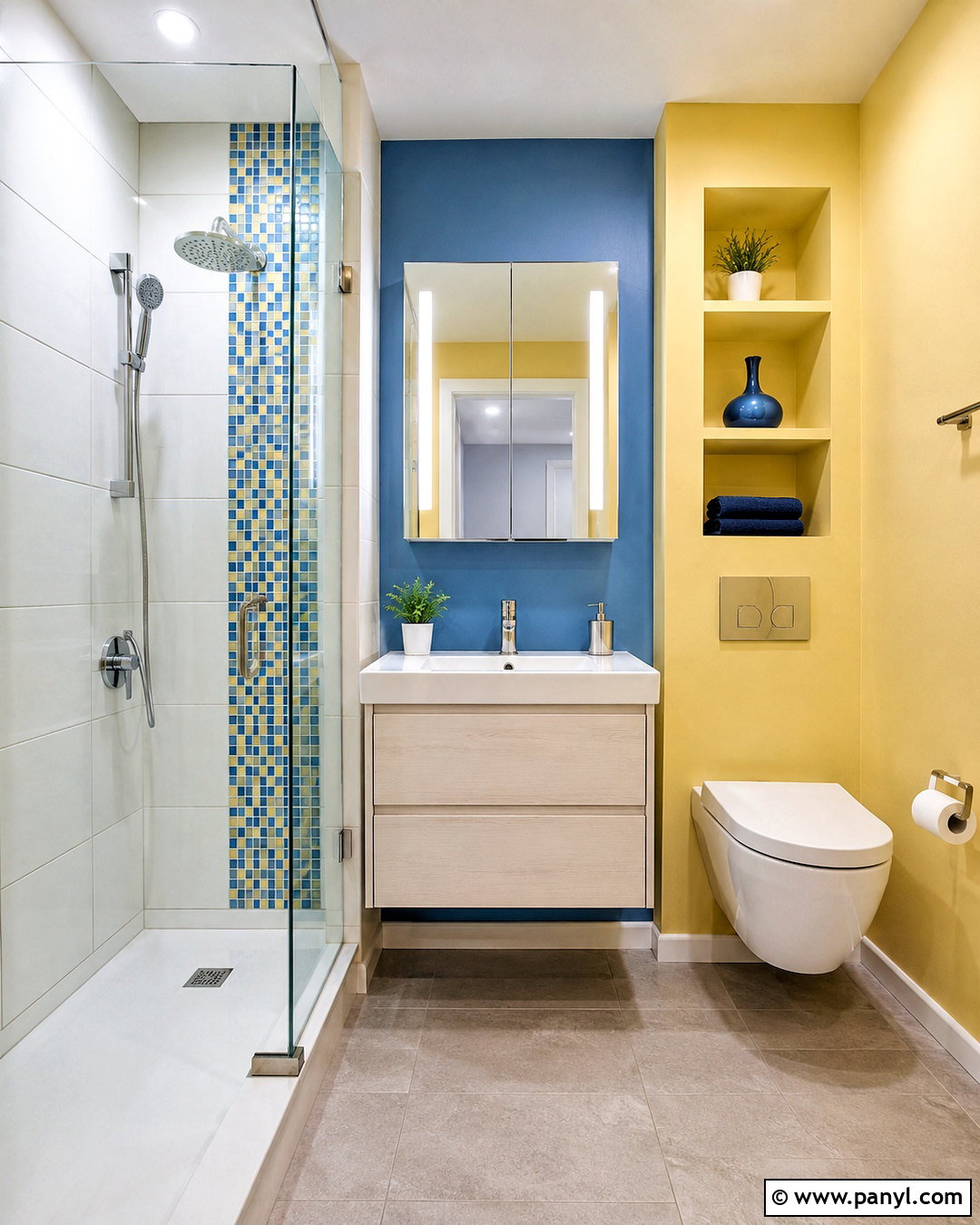 Blue And Yellow Small Bathroom - 20 blue and yellow bathroom ideas