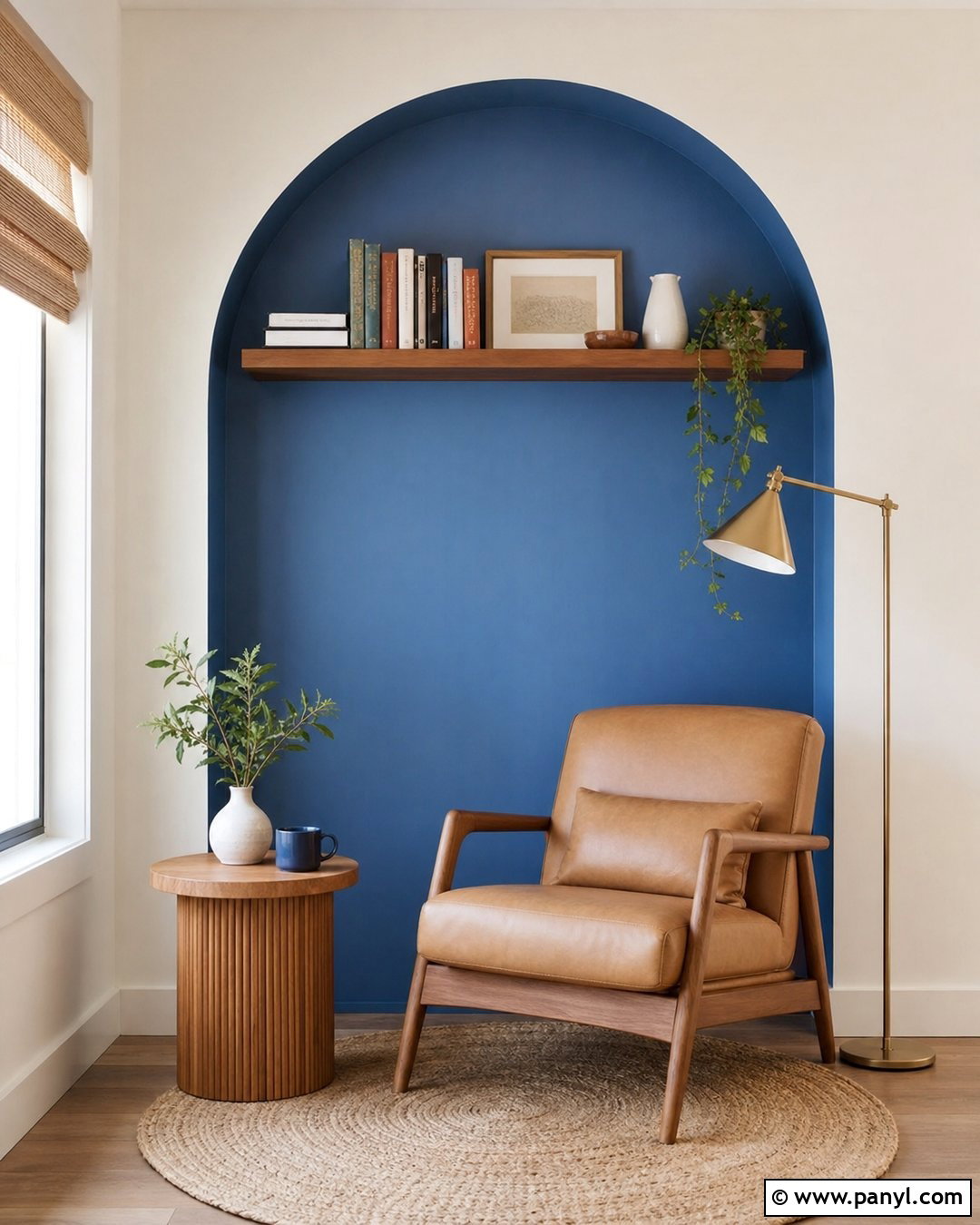 Blue Arch Painted Feature Wall - 35 blue feature wall ideas