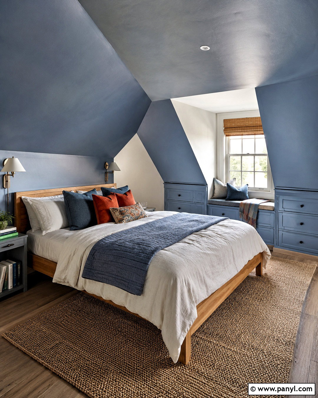 Blue Attic Bedroom - 20 blue colour bedroom ideas