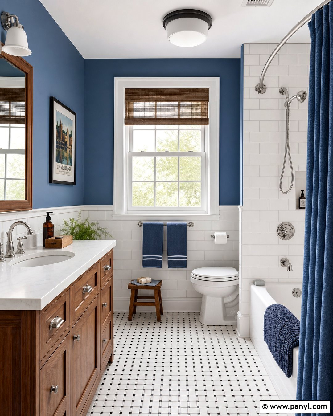 Blue Bathroom Walls With Half Wall Tile - 30 Bathroom Blue Walls