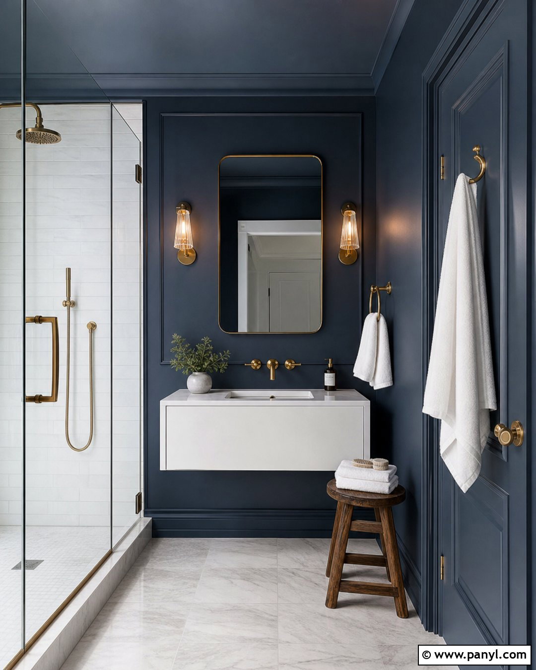 Blue Bathroom Walls With Matching Ceiling - 30 Bathroom Blue Walls