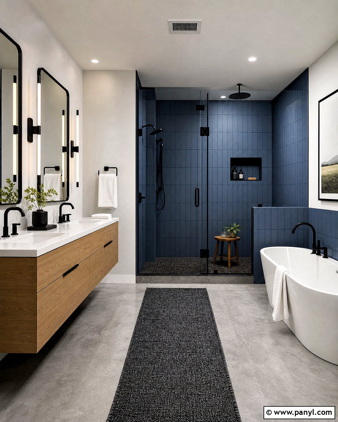 Blue Bathroom With Black Fixtures - 20 blue bathroom design ideas