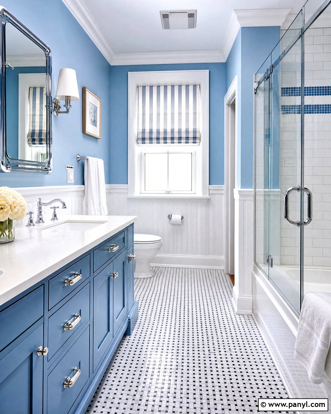 Blue Bathroom With Chrome Fixtures - 20 blue bathroom design ideas