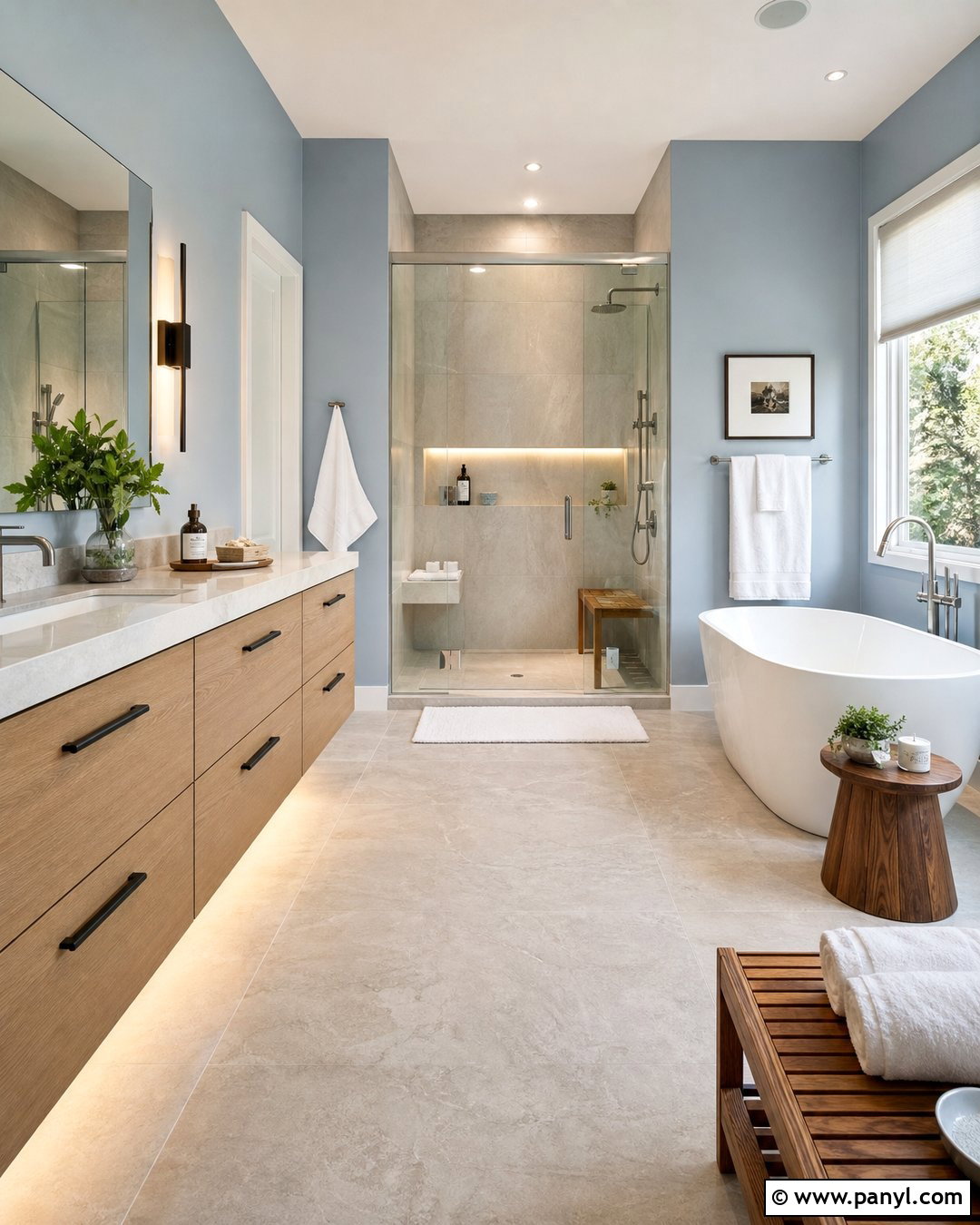 Blue Bathroom With Spa Decor - 20 Cozy Bathroom With Blue Walls