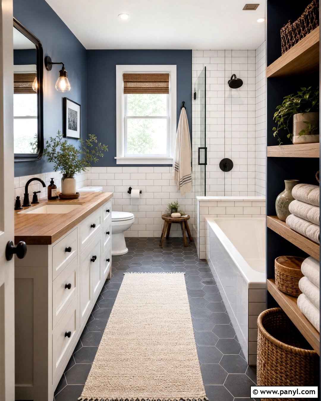 Blue Bathroom With White Subway Tile - 20 Cozy Bathroom With Blue Walls