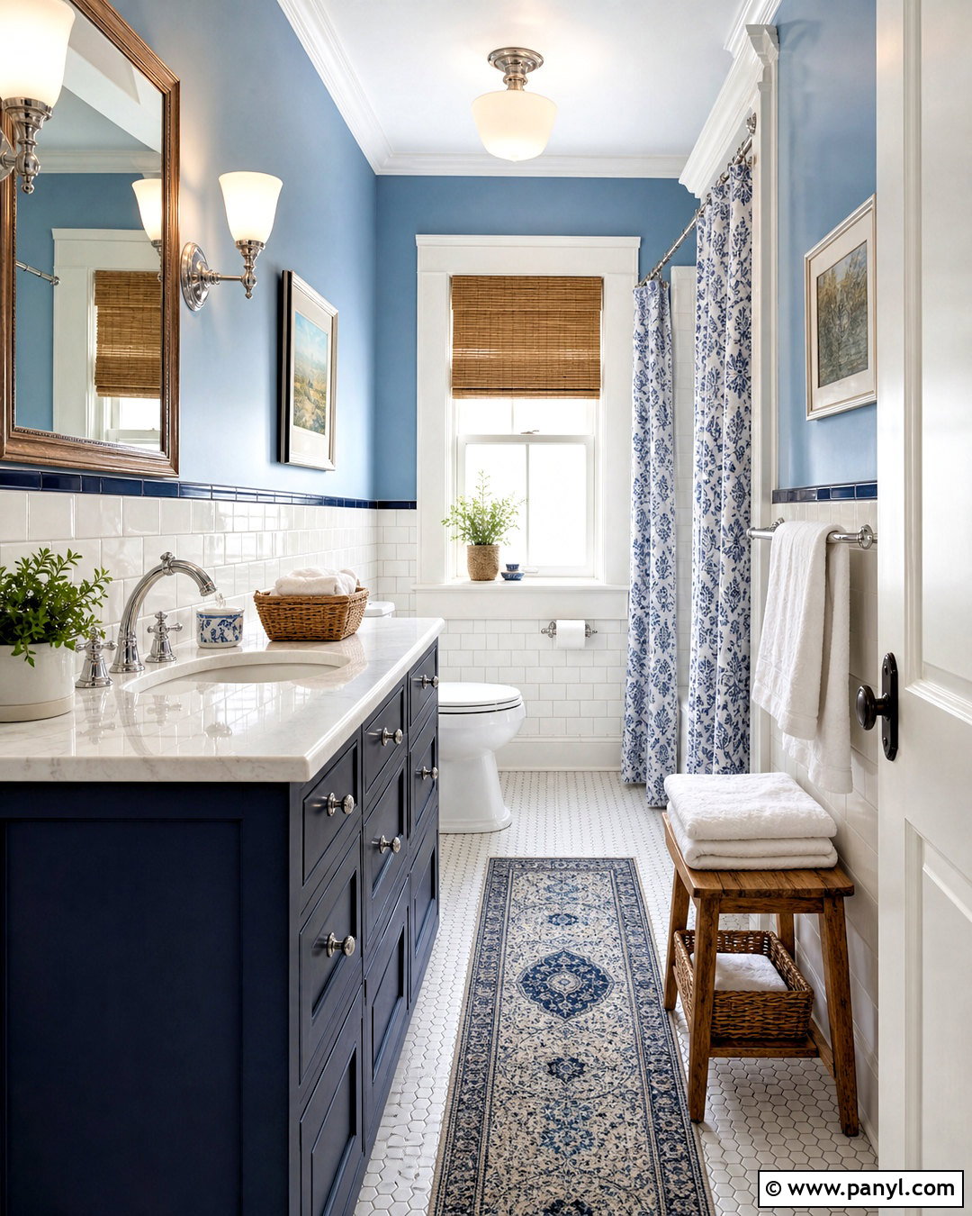 Blue Bathroom With White Tile - 20 blue room design ideas
