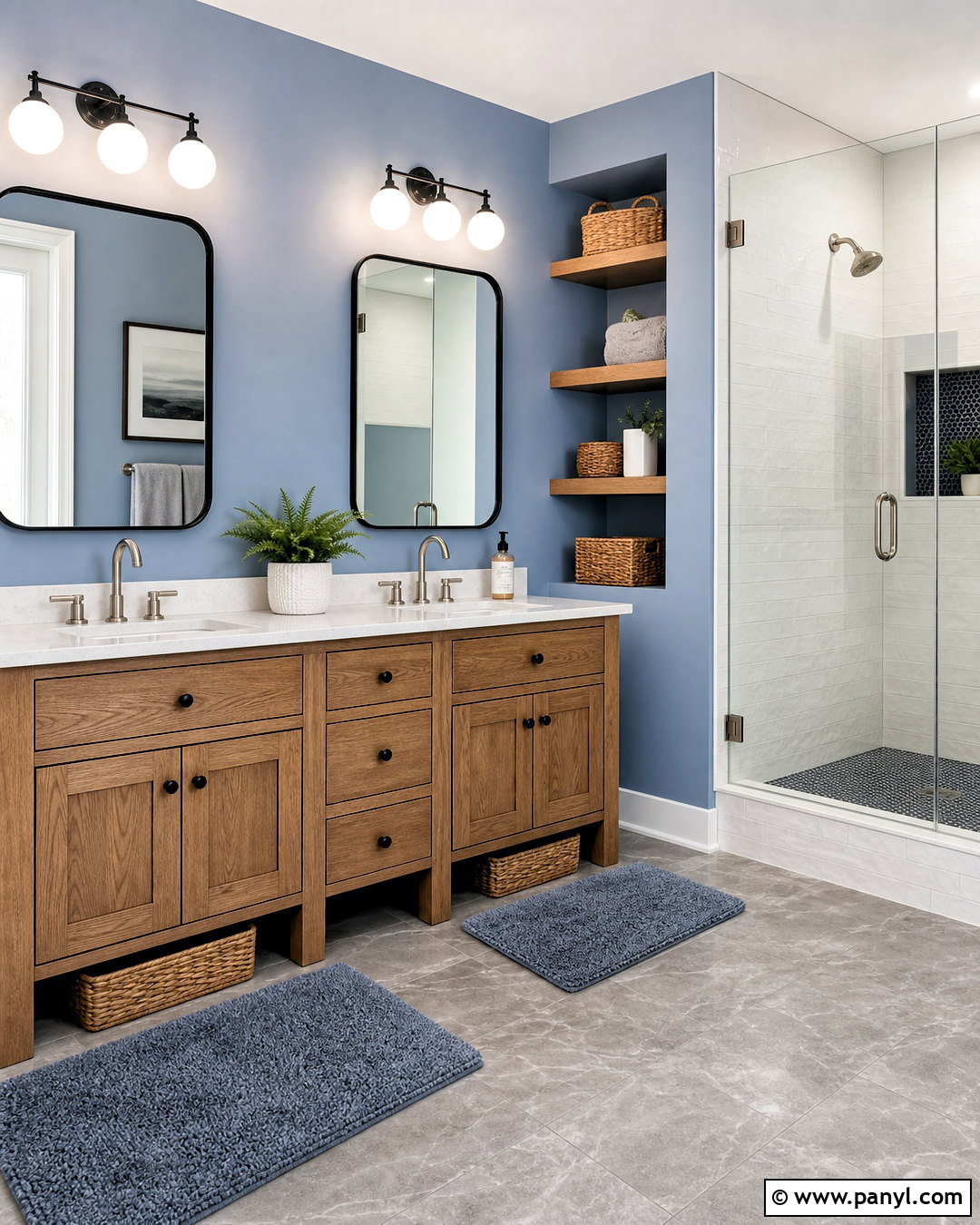 Blue Bathroom With Wood Vanity - 20 bathroom remodel blue ideas