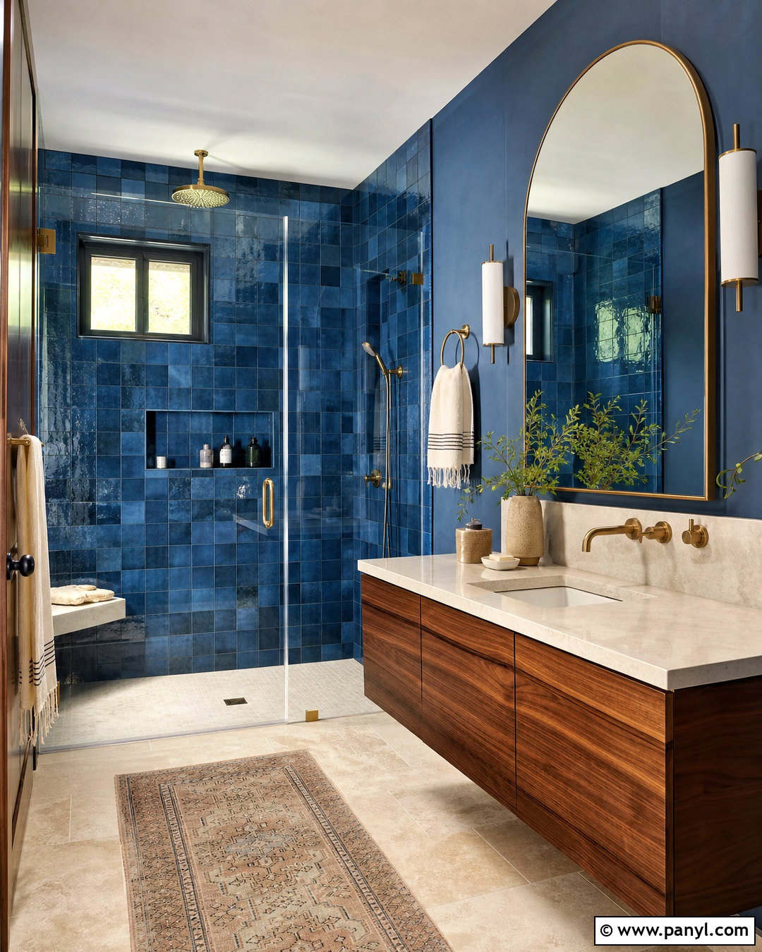 Blue Bathroom With Zellige Tile - 20 blue bathroom design ideas