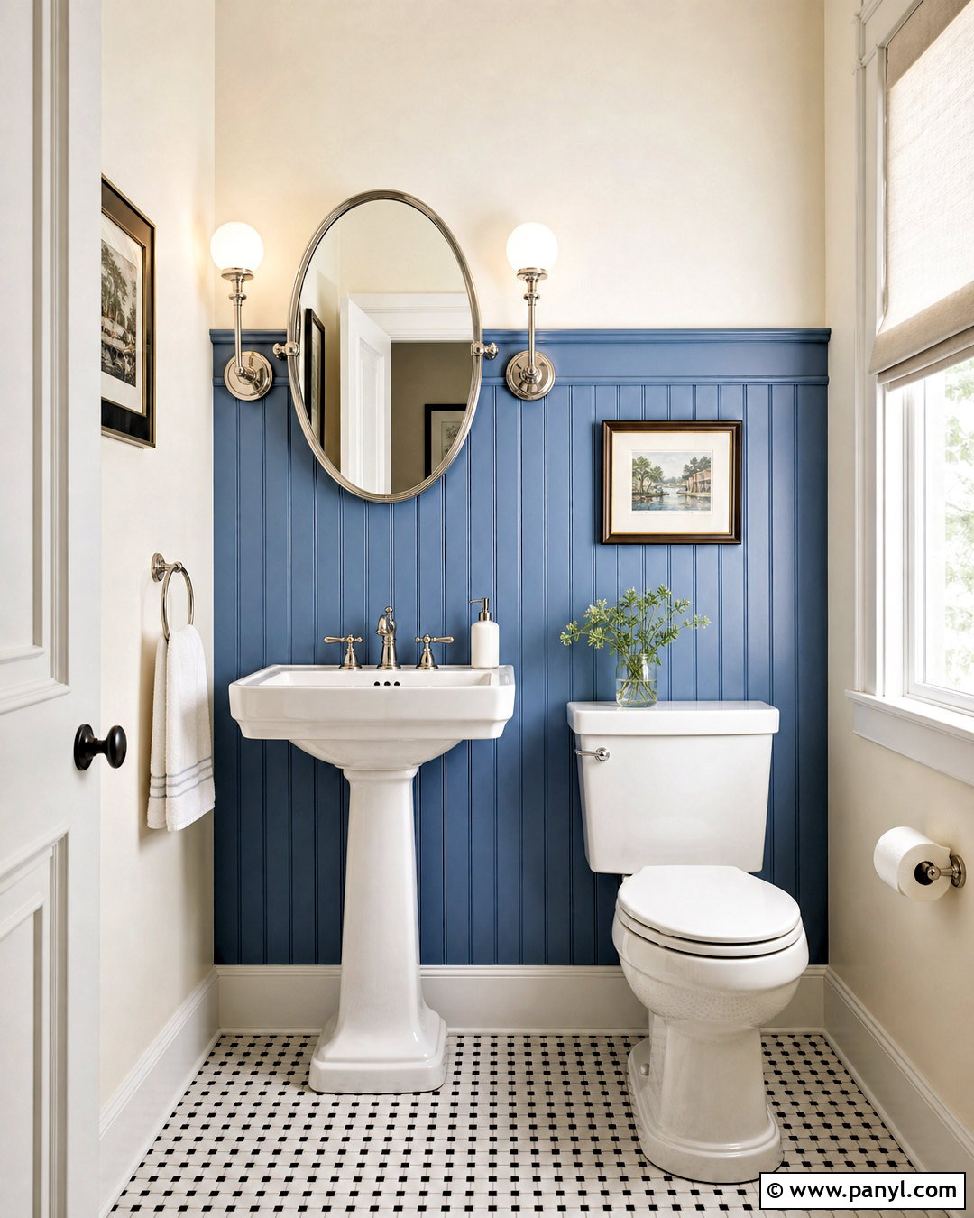 Blue Beadboard Bathroom Accent Wall - 20 blue accent wall bathroom ideas