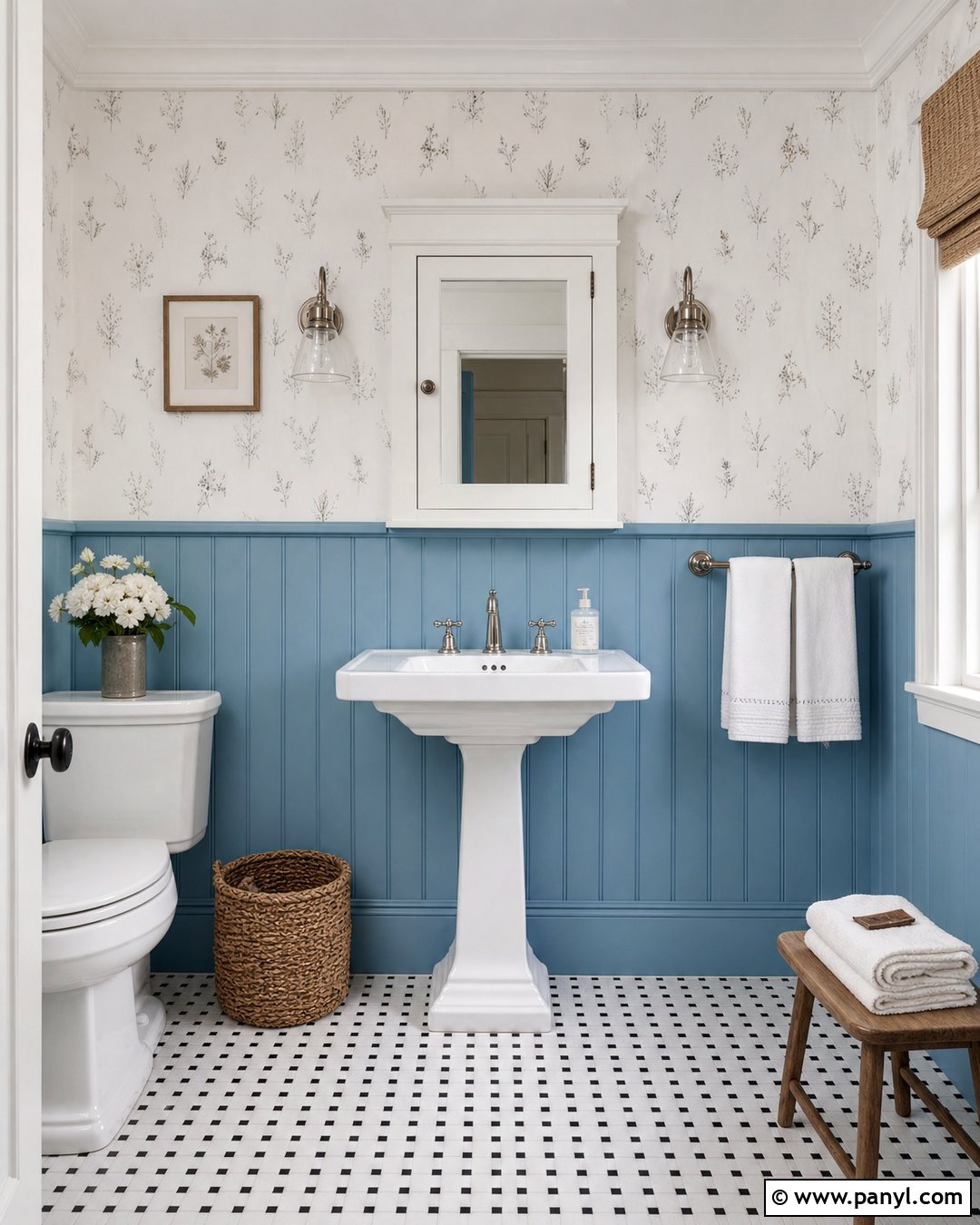 Blue Beadboard Bathroom Walls - 35 Blue Bathroom Walls