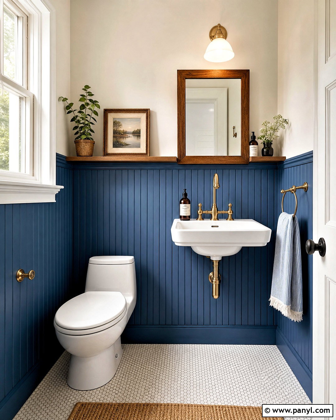 Blue Beadboard Half Bathroom - 20 blue half bathroom ideas