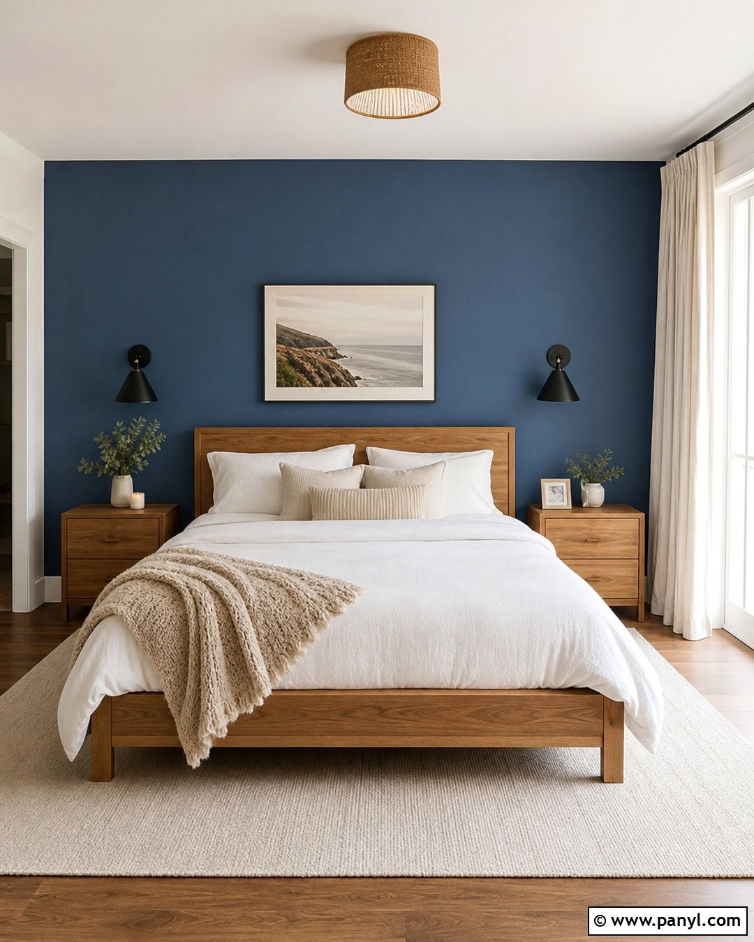 Blue Bedroom Feature Wall Behind The Bed - 35 blue feature wall ideas