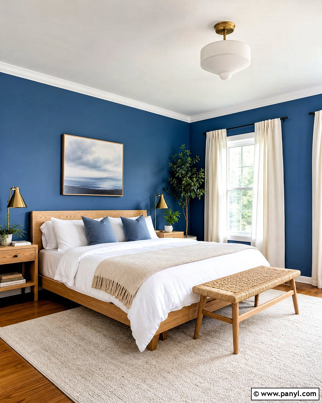 Blue Bedroom With A White Ceiling - 20 bedroom ideas blue walls