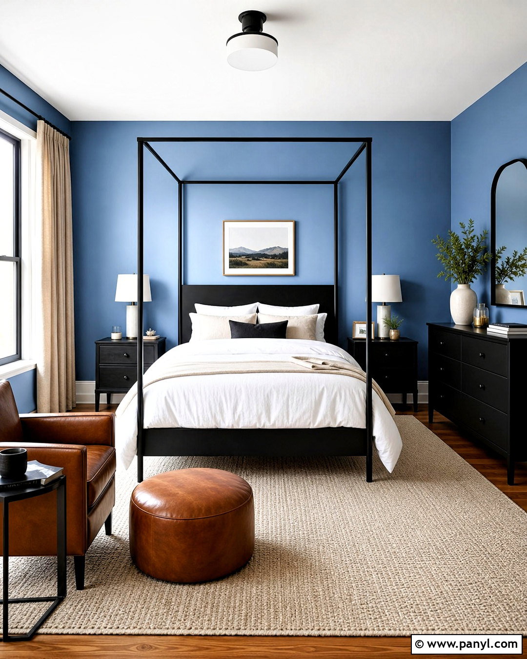 Blue Bedroom With Black Furniture - 20 blue paint bedroom ideas
