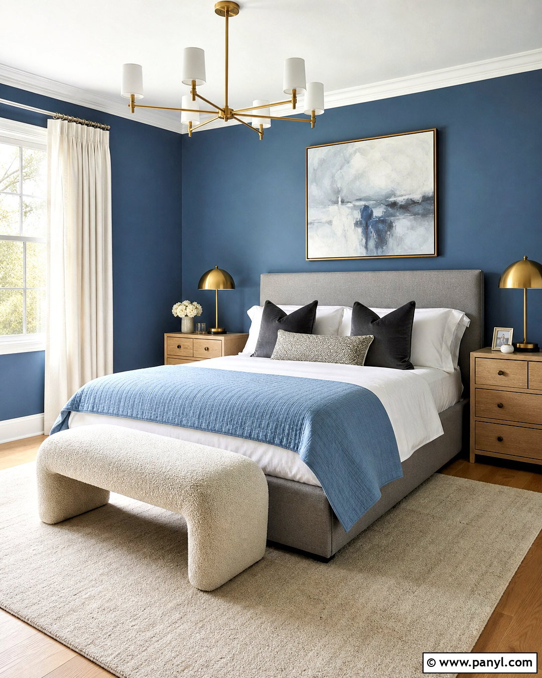 Blue Bedroom With Gray Upholstery - 20 bedroom ideas blue walls
