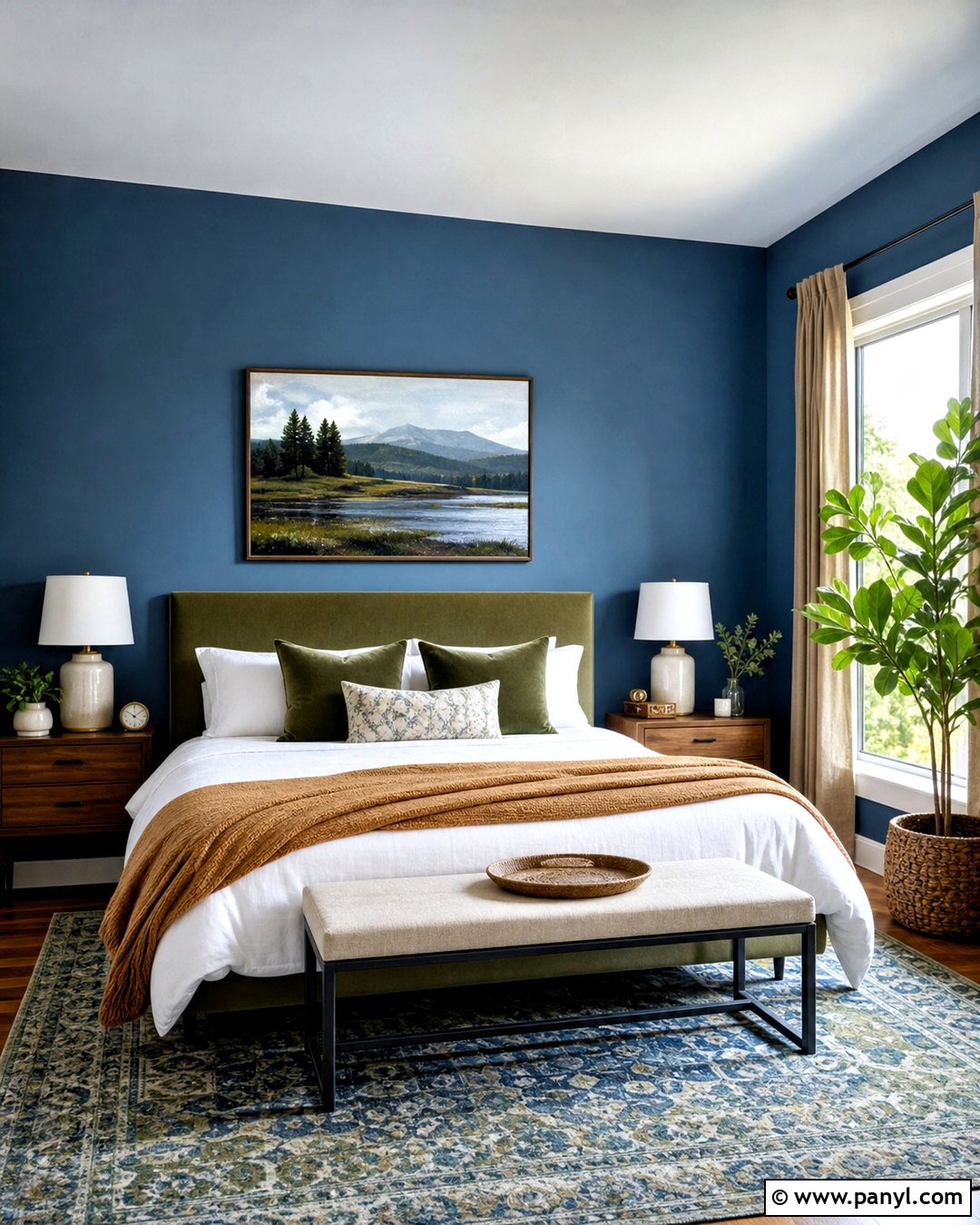 Blue Bedroom With Green Accents - 20 bedroom ideas blue walls