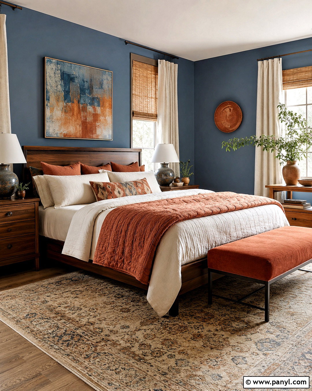 Blue Bedroom With Terracotta Accents - 20 blue bedroom design ideas