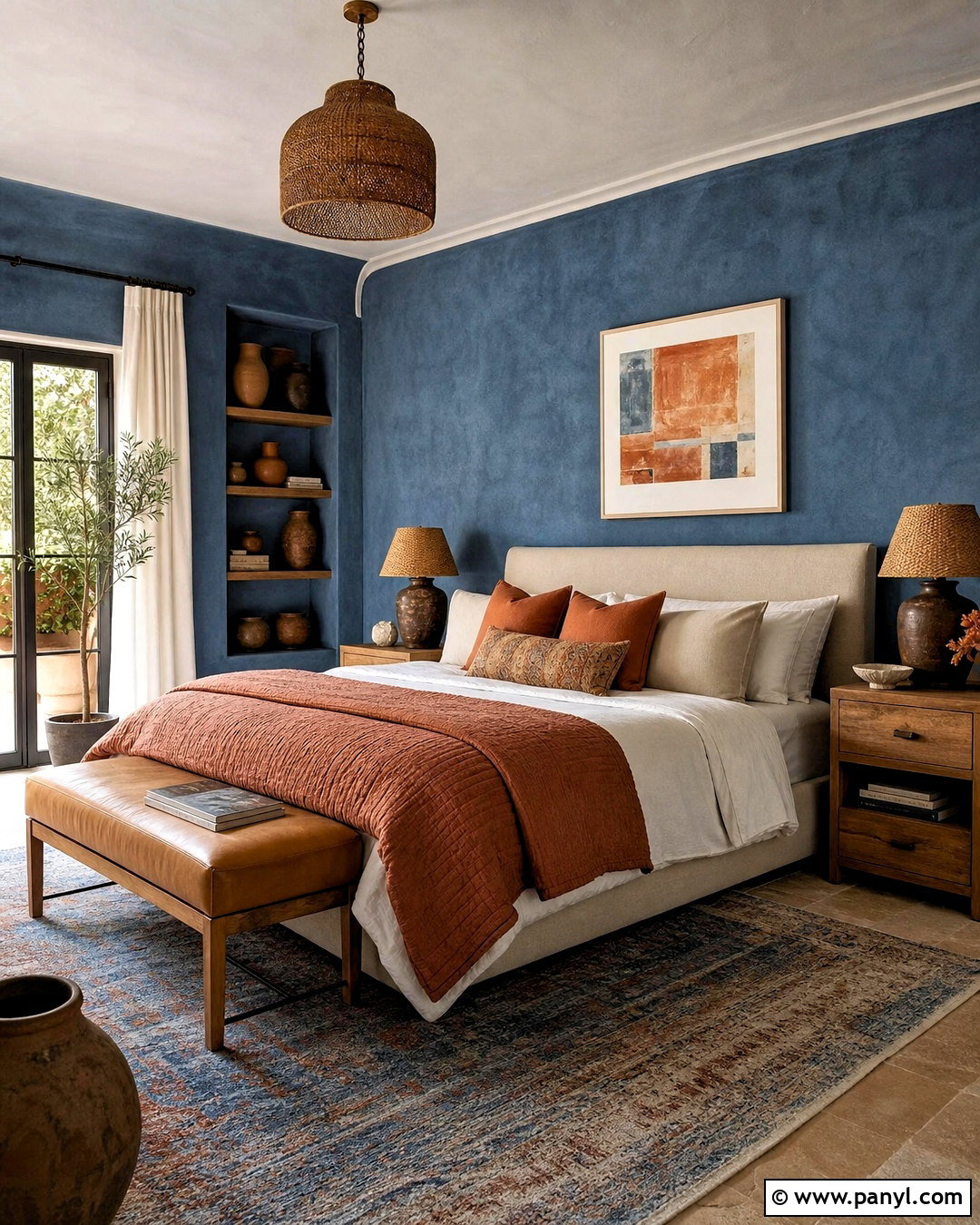 Blue Bedroom With Terracotta Decor - 20 bedroom ideas blue walls