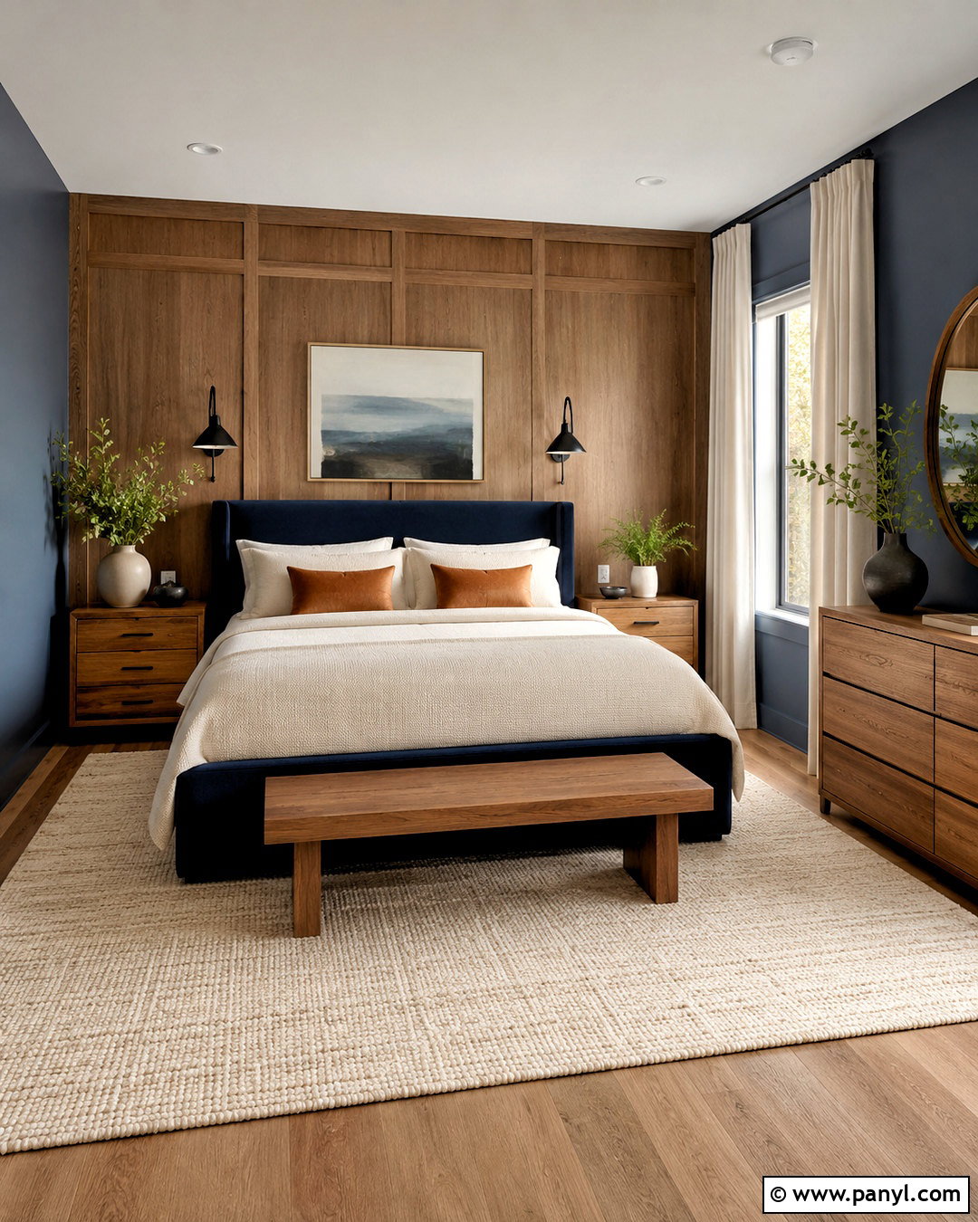 Blue Bedroom With Wood Paneling - 20 blue bedroom design ideas
