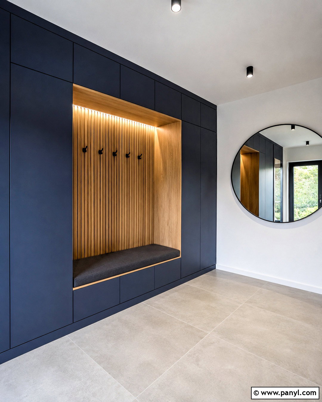 Blue Black Contemporary Mudroom - 20 blue mudroom ideas