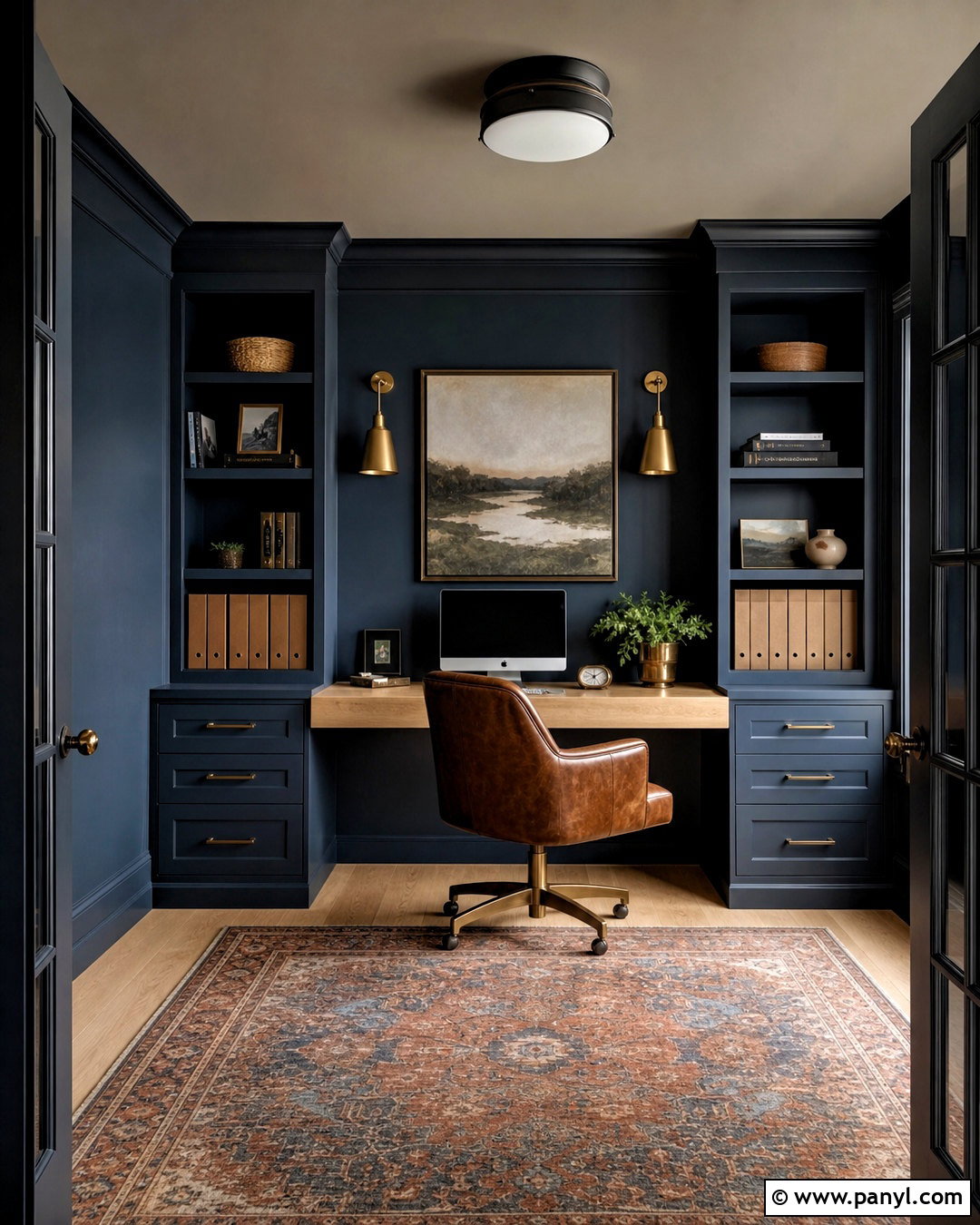Blue Black Office Paint - 20 moody office paint colors