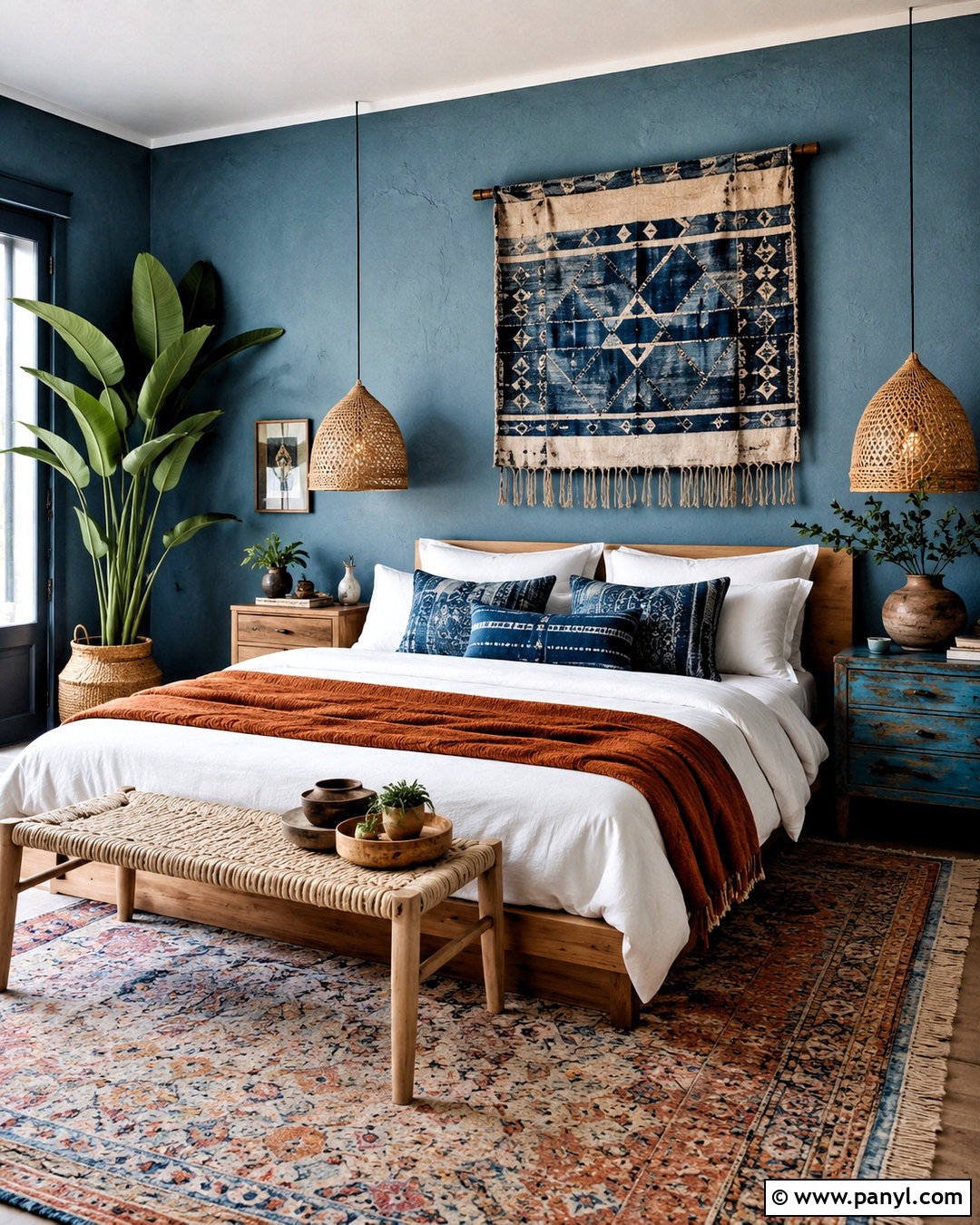 Blue Boho Bedroom - 20 blue rooms bedroom ideas