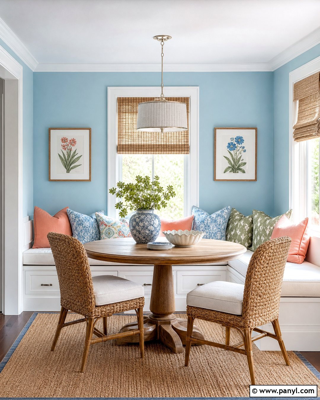 Blue Breakfast Nook Walls - 30 blue wall interior ideas